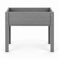 31-Inch Elevated Wood Planter Box with Legs, Gray, front view on white