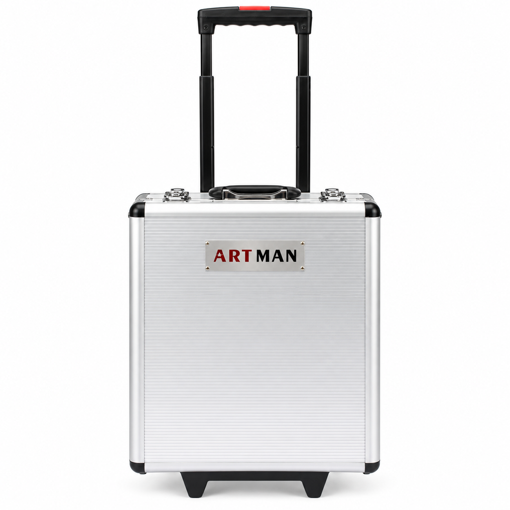 899-Piece Home Tool Kit with Rolling Silver Case, front view on white