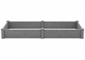 96 x 28-Inch Wood Raised Garden Bed, Gray, front view on white