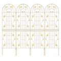 71-Inch Metal Garden Trellis, 4-Pack, Cream White, front view on white