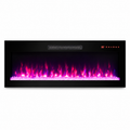 42-Inch Slim Electric Fireplace with Remote, Black, front view on white