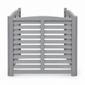 3-Panel Wood Privacy Screen, 32 × 38-in. Panels, Gray, front view on white