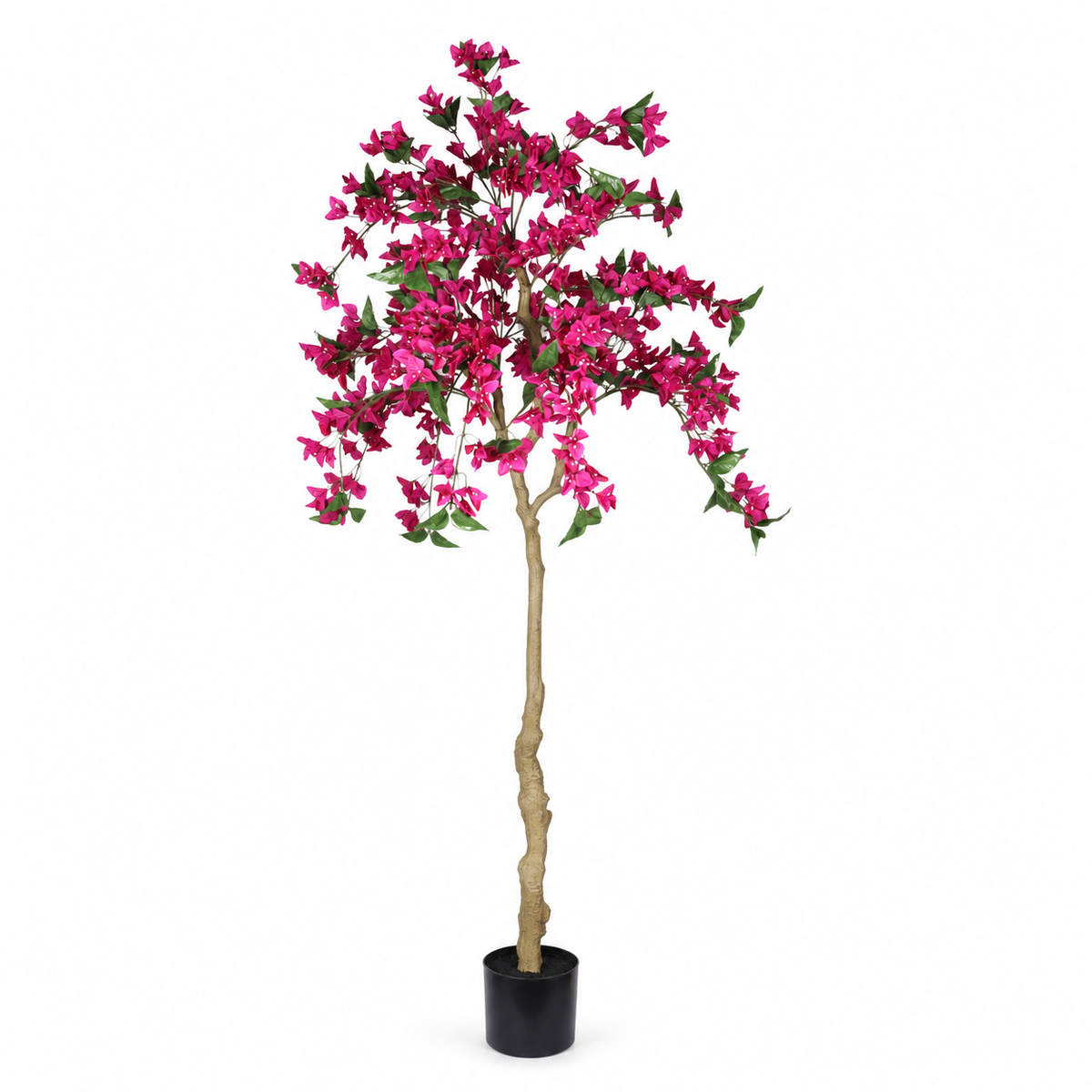 6-Foot Artificial Bougainvillea Tree, Dark Pink, front view on white