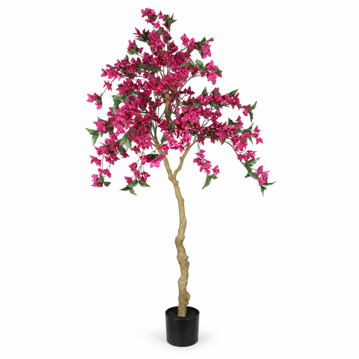 6-Foot Artificial Bougainvillea Tree, Dark Pink, left-front view on white