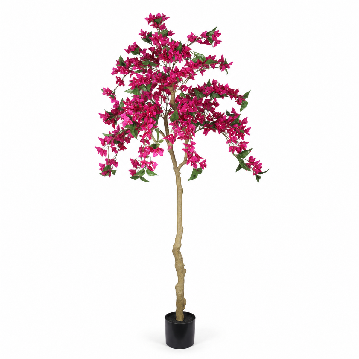 6-Foot Artificial Bougainvillea Tree, Dark Pink, right-front view on white