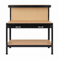 48-Inch Steel Workbench with Drawer and Pegboard, front view on white