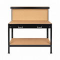 45-Inch Steel Workbench with Drawer and Pegboard, front view on white