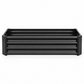 4 x 2 x 1-Foot Metal Raised Garden Bed, Black, front view on white